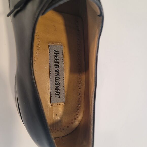 Johnston and Murphy Mens Black Dress Shoe Lace Up Leather Size 13 D/B - Picture 4 of 16